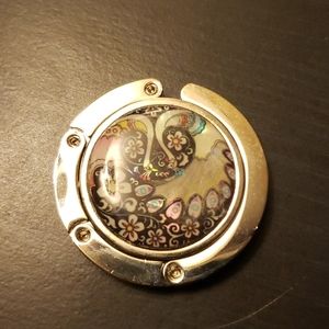 Mother of pearl peacock purse holder